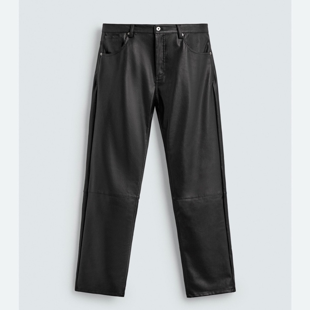 Zara Women’s Faux Leather  Sleek Black Skinny Leggings Size: X-Small